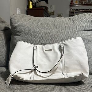 Dana Buchman Bella White Fake Leather Tote Bag